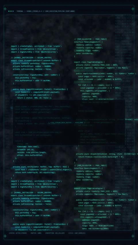 Digital HUD interface scrolling data, tech screen, cyberspace animation Stock Footage 347562252