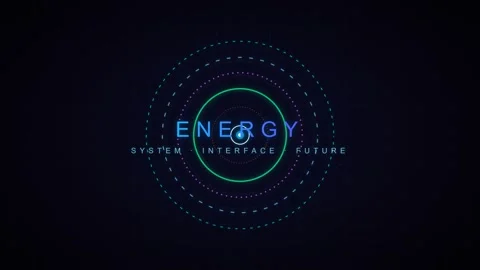 Digital HUD Interface Text Loop - Energy System Future Tech Backdrop Stock Footage 341568033