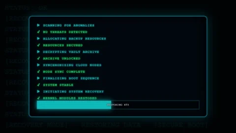 Digital HUD Screen Loading Progress Animation Stock Footage 345594962