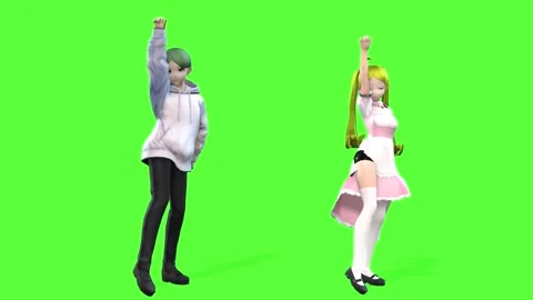 Digital Human Anime Student Choreography Render Stock Footage 320396418