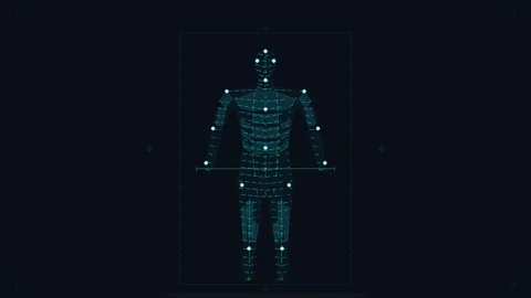 Digital human body hologram, data connection, futuristic technology, cyber Stock Footage 346737407