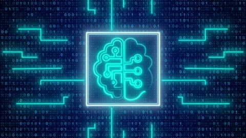 Digital human brain Artificial Intelligence bid Data thinking Process Stock Footage 344095085