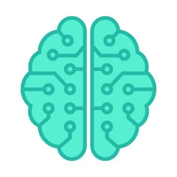 Digital human brain with circuit icon. Vector. Illustrazione stock