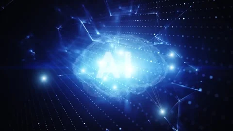 Digital human brain in a futuristic AI environment Stock Footage 341832370