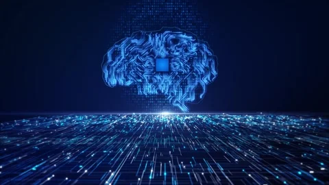 Digital human brain in the virtual world of data and technology. Human brain ele 스톡 동영상 341905928