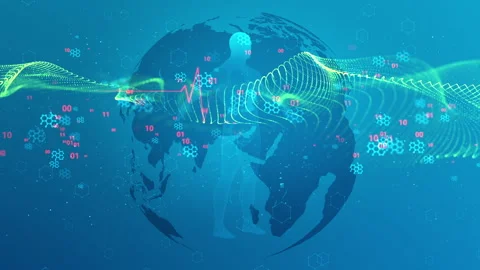 Digital Human DNA Decoding Medical Technology Background Stock Footage 338515575