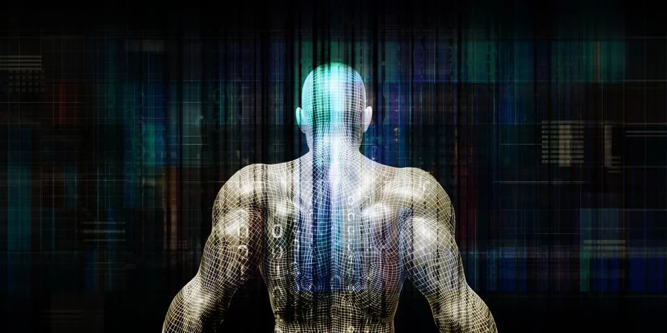 Digital Human Evolution Concept In Tech Environment Stock Illustration