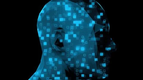 Digital human head Stock Illustration