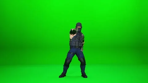 Digital Human Soldier Abstract Movement Loop Stock Footage 320100485