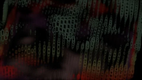 Digital hurricane. a three-dimensional cube of zeros. seamless loop. Stock Footage 81263237