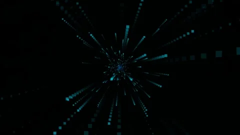 Digital hyperspace jump pixel neon tunnel data explosion Vídeos de archivo 335561738
