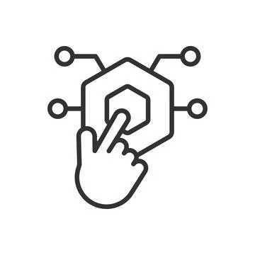 Digital icon in line design. Digital, technology, online, internet, data Stock-Illustration