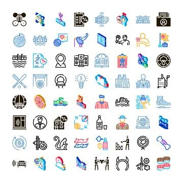 Digital icon pack presenting web design elements Stock Illustration
