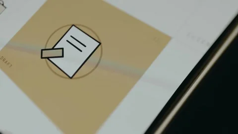 Digital icon representing a draft document or a note Stock Footage 333404927