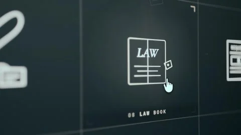 Digital icon representing a law book with stamp Notarized Stock Footage 333412795