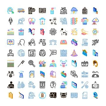 Digital icon set illustrating various business concepts and services Stock Illustration