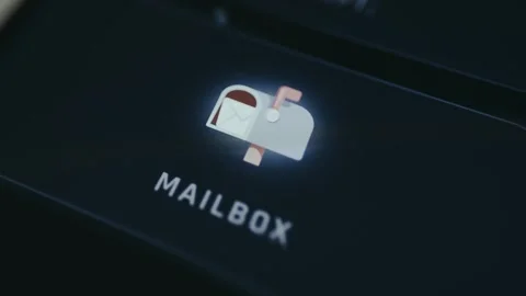 Digital icon of a white mailbox with a red flag Stock Footage 335865365