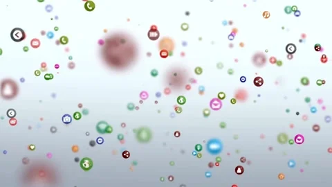 Digital-Icons-Floating-Space Stock Footage 317001616