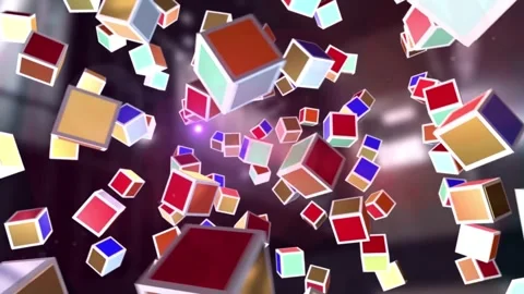 Digital-Icons-Floating-Space Stock Footage 317106520