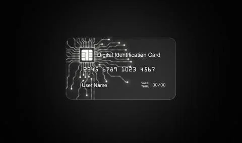 Digital ID card, Electronic Identification. e-ID smartcard, a digital solut.. Stock Illustration