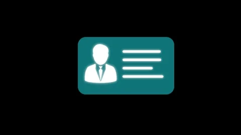 Digital id card with personal information on black background Stock Footage 346490647