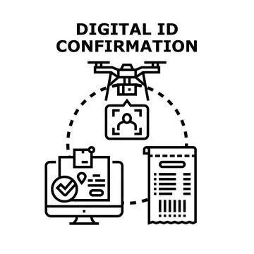 Digital id confirmation vector concept illustration 스톡 일러스트