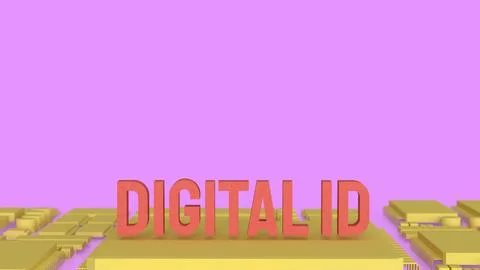 The Digital id on PCB board for technology concept 3d Rendering. Foto stock
