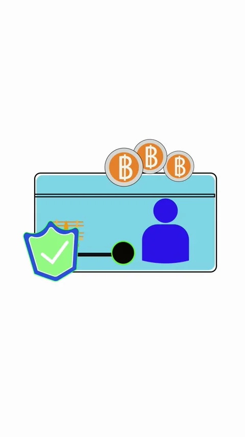Digital ID security with confirmed crypto transaction animation. Secure dig.. Stock Footage 321627616