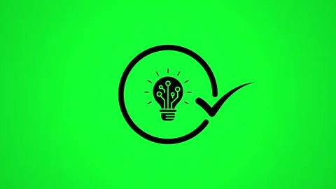 Digital idea light bulb innovation animated symbol on green screen motion g.. Stock Footage 346498002