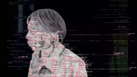 Digital identification by appearance. Face grid: recognition technology. Stock Footage 315497648