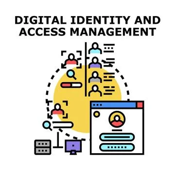 Digital identity, access management, and security system Stock Illustration