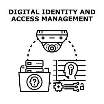 Digital identity access management and data security concept Stock Illustration