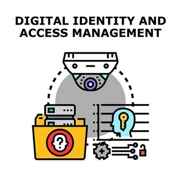 Digital identity access management and data security concept Stock Illustration