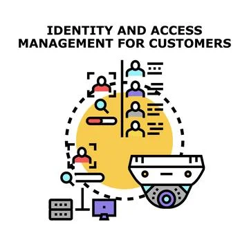 Digital identity and access management for customer security Stock Illustration