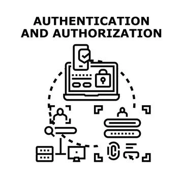 Digital identity authentication and authorization access control イラスト素材