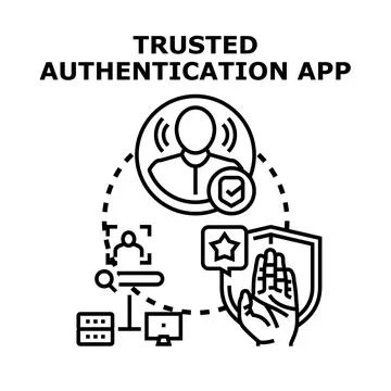 Digital identity authentication protecting user data privacy 스톡 일러스트