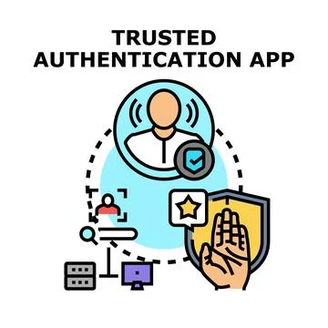 Digital identity authentication protecting user data privacy Stock Illustration