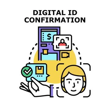 Digital identity confirmation and electronic verification Stock Illustration