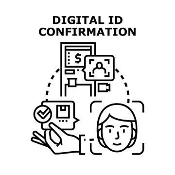 Digital identity confirmation and electronic verification Stock Illustration