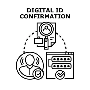 Digital identity confirmation and online user verification Stock Illustration