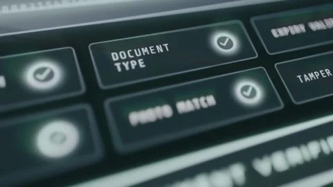 Digital identity document verification process, all security checks passed Stock Footage 333823237