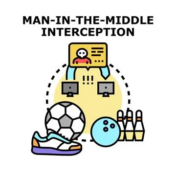 Digital identity interception and man in the middle attack concept Stock Illustration