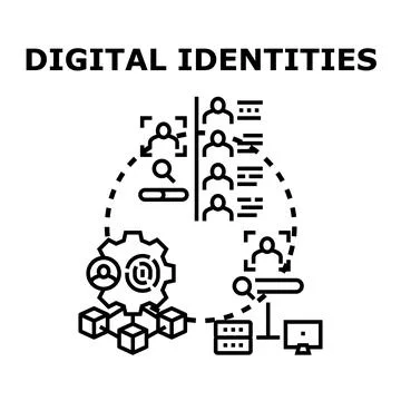 Digital identity management and user data connection service 库存插图
