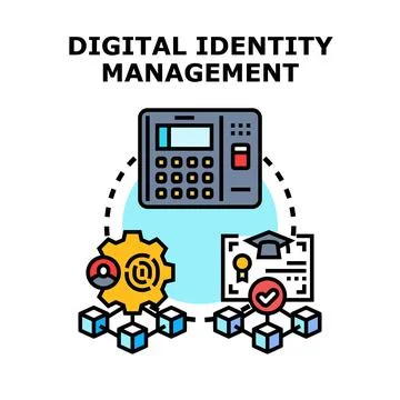 Digital identity management system controlling online access and data Stock Illustration