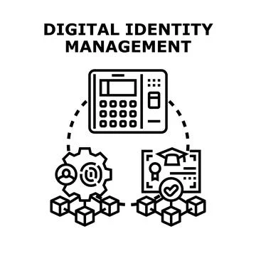 Digital identity management system controlling online access and data Stock Illustration