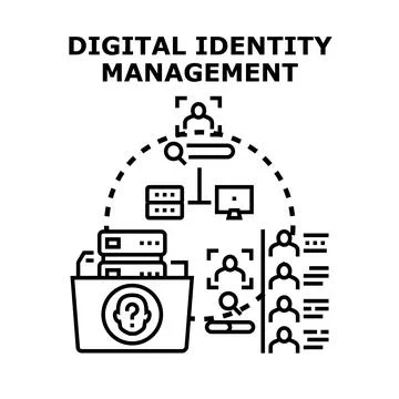 Digital identity management system protecting online user data Stock Illustration