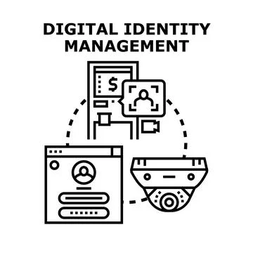 Digital identity management system protecting online user data Stock Illustration