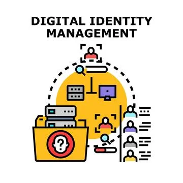 Digital identity management system protecting online user data Stock Illustration