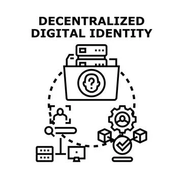 Digital identity managing user data access safely Stock Illustration