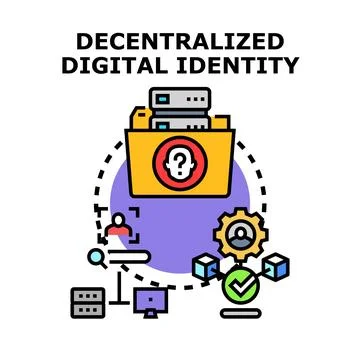 Digital identity managing user data access safely Stock Illustration